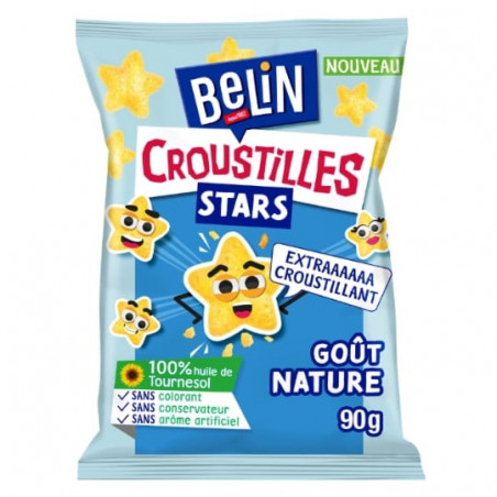 BELIN - Croustilles Stars Nature Biscuits apéritifs - sachet de 90 g Sonico.fr