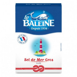LA BALEINE - Sel de Mer Gros - Etui Carton de 1 Kg Sonico.fr