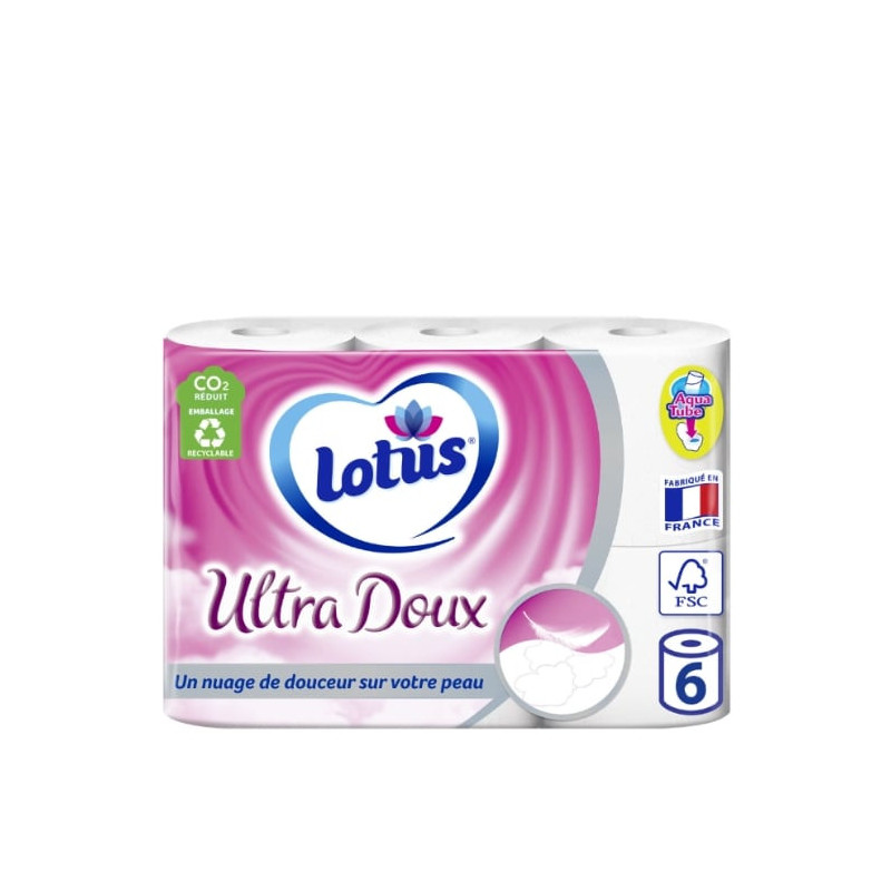 LOTUS - Ultra Doux papier toilette - paquet de 6 rouleaux  Sonico.fr