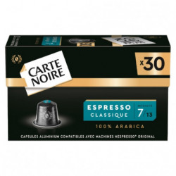 CARTE NOIRE - Espresso Classique N°7 Café Compatibles Nespresso - boite de 30 capsules Sonico.fr