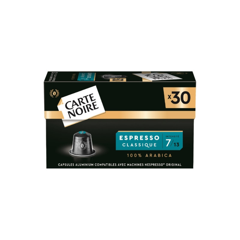 CARTE NOIRE - Espresso Classique N°7 Café Compatibles Nespresso - boite de 30 capsules Sonico.fr