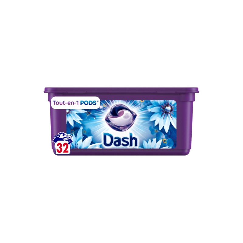 DASH - Lessive Capsules Tout en 1 Envolée D'Air - boîte de 32 capsules Sonico.fr