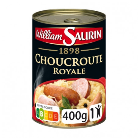 WILLIAM SAURIN - Choucroute Royale Riesling - Plat cuisiné - boite de 400 g Sonico.fr