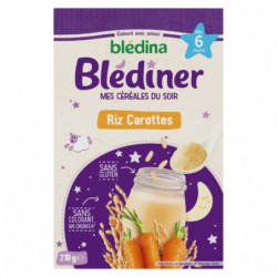 BLEDINA - Blédîner Céréales en poudre riz et carottes dès 6 mois - boite de 210 g Sonico.fr