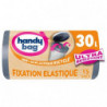 HANDY BAG - Ultra-Résistants Sacs poubelle 30 L à poignées coulissantes Fixation élastique - 15 sacs Sonico.fr
