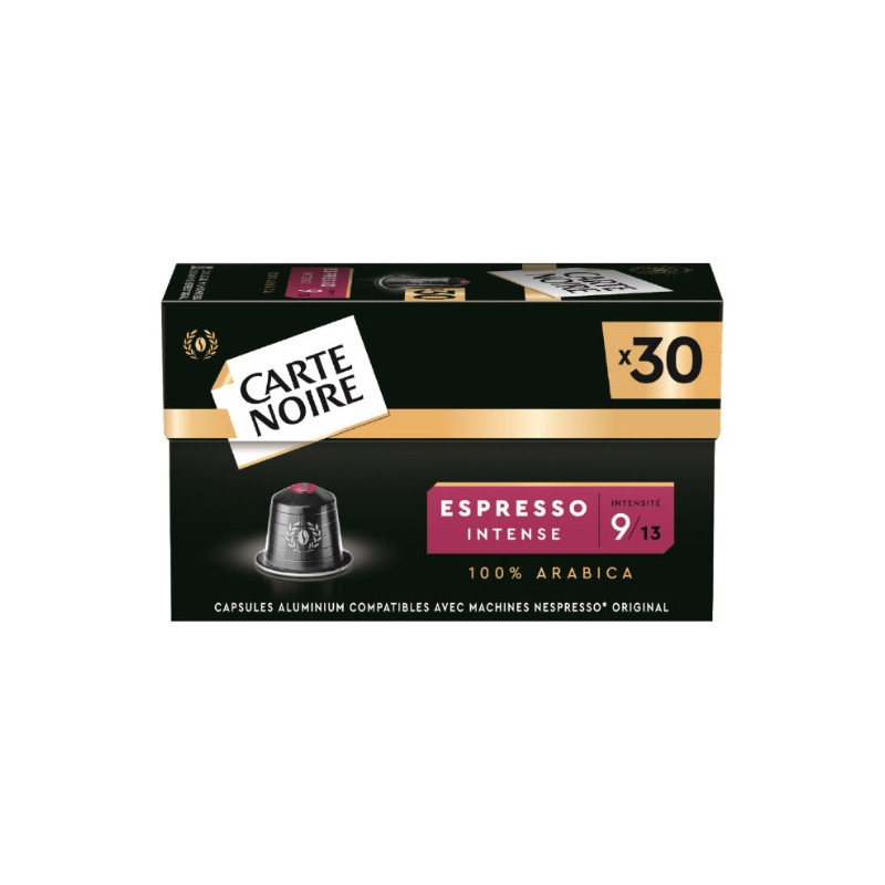 CARTE NOIRE - Café Espresso Intense N°9 Compatibles Nespresso - Paquet de 30 capsules Sonico.fr