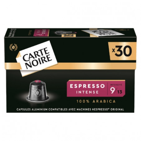 CARTE NOIRE - Café Espresso Intense N°9 Compatibles Nespresso - Paquet de 30 capsules Sonico.fr