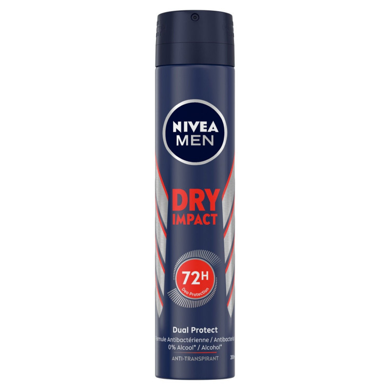 NIVEA MEN - Dry Impact 72h Déodorant spray homme - 200 ml  Sonico.fr