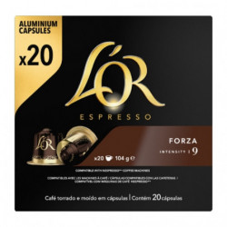 L'OR Espresso - Café Forza Intensité 9 - Capsules de café compatibles Nespresso - Paquet de 20 capsules Sonico.fr