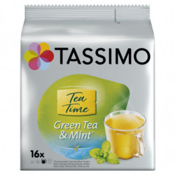 TASSIMO - Twinings Tea Time Dosettes de Thé vert à la menthe - boite de 16 Capsules Sonico.fr