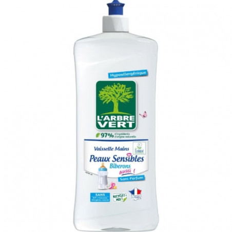 L'ARBRE VERT - Liquide vaisselle Peaux sensibles et Biberons - flacon de 750 ml Sonico.fr