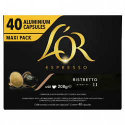 L'OR - Ristretto Intensité 11 - 40 capsules de café compatibles Nespresso Sonico.fr