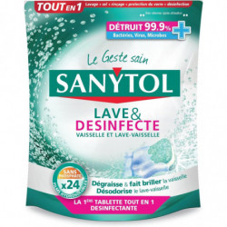 SANYTOL - Tablette Désinfectante Lave-Vaisselle - 24 Tablettes Sonico.fr