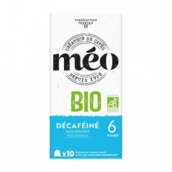 MEO - Décaféiné Café capsules Compatibles Nespresso intensité 6 - boite de 10 capsules Sonico.fr