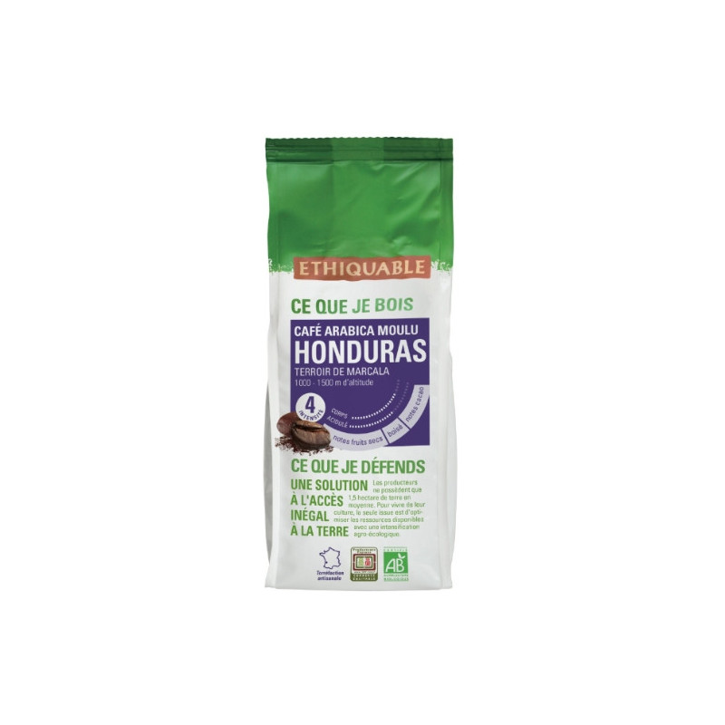 ETHIQUABLE - Honduras Bio Café moulu pur arabica - paquet de 250 g Sonico.fr