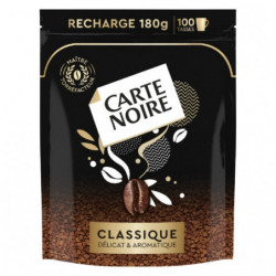 CARTE NOIRE - Café soluble classique - sachet recharge de 180 g Sonico.fr