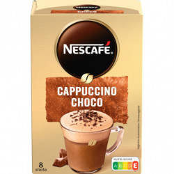 NESCAFE - Cappuccino Choco Café Soluble - Boîte de 8 Sticks - 148 g Sonico.fr