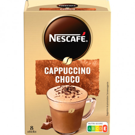 NESCAFE - Cappuccino Choco Café Soluble - Boîte de 8 Sticks - 148 g Sonico.fr