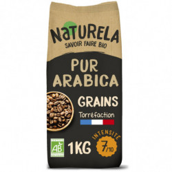 NATURELA - Café en grain pur arabica bio - paquet de 1 kg  Sonico.fr