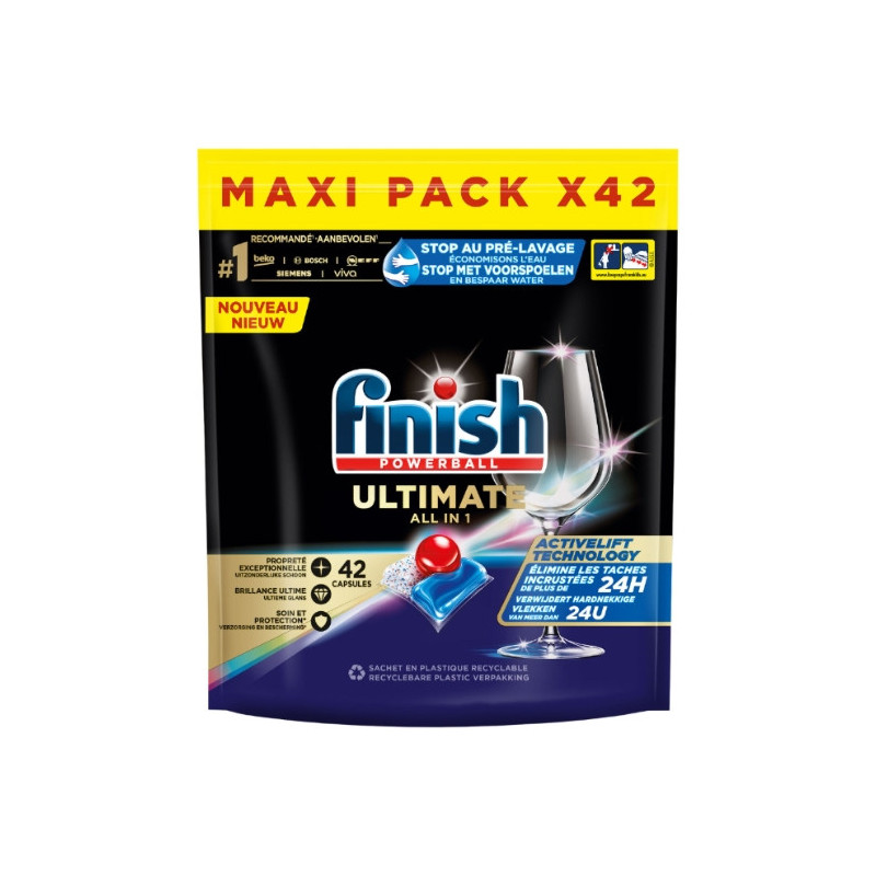 FINISH - Powerball Quantum Ultimate - Tablettes lave vaisselle - 42 tablettes Sonico.fr