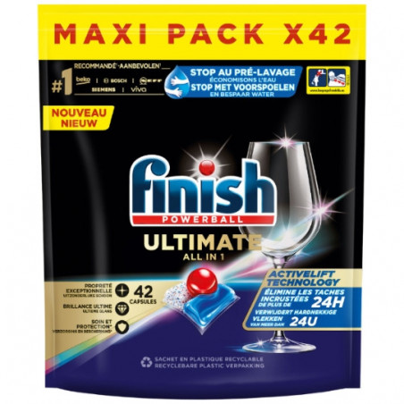 FINISH - Powerball Quantum Ultimate - Tablettes lave vaisselle - 42 tablettes Sonico.fr