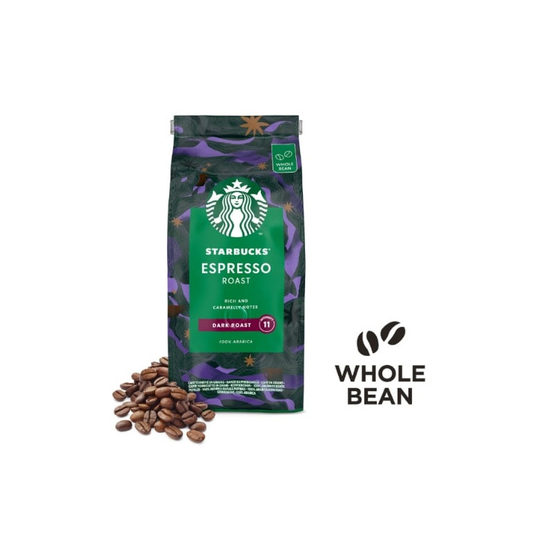 STARBUCKS - Espresso Roast Dark Roast Torréfaction Brune Café en Grains - paquet de 450 g Sonico.fr