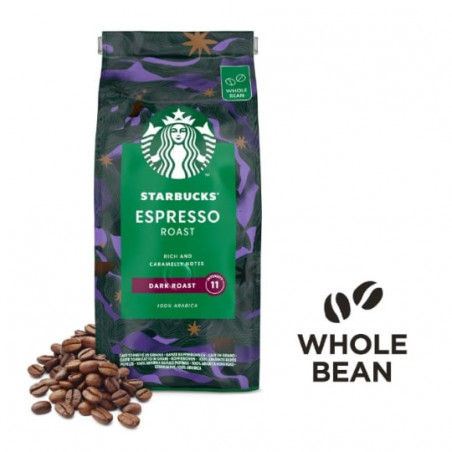 STARBUCKS - Espresso Roast Dark Roast Torréfaction Brune Café en Grains - paquet de 450 g Sonico.fr