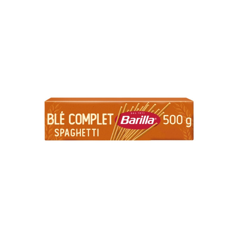 BARILLA - Pâtes Spaghetti N° 5 au Blé Complet - paquet de 500 g Sonico.fr