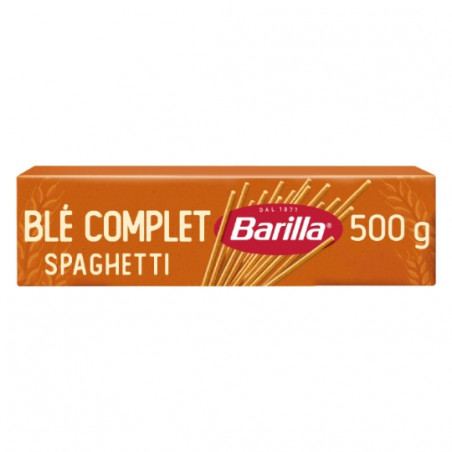 BARILLA - Pâtes Spaghetti N° 5 au Blé Complet - paquet de 500 g Sonico.fr