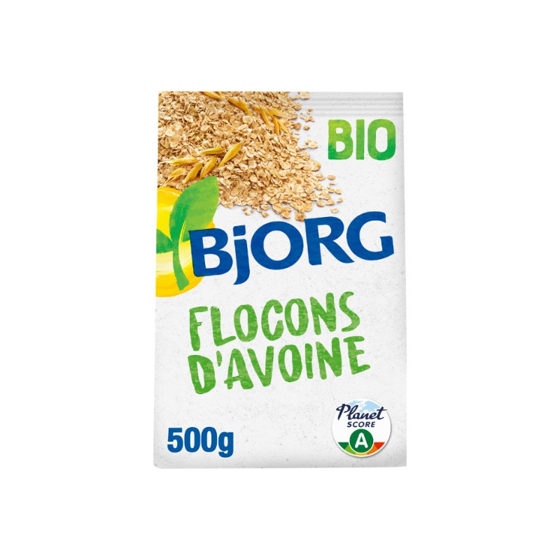 BJORG - Flocons d'avoine complètes bio - paquet de 500 g Sonico.fr
