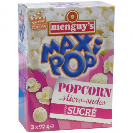 MENGUY'S - Pop corn sucré - boite de 3 sachets de 92 g Sonico.fr