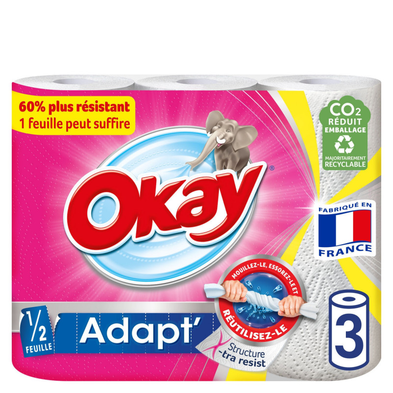 OKAY - Adapt Essuie-tout - paquet de 3 rouleaux Sonico.fr