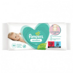 PAMPERS - Lingettes Bébé Sensitive - paquet de 80 lingettes Sonico.fr