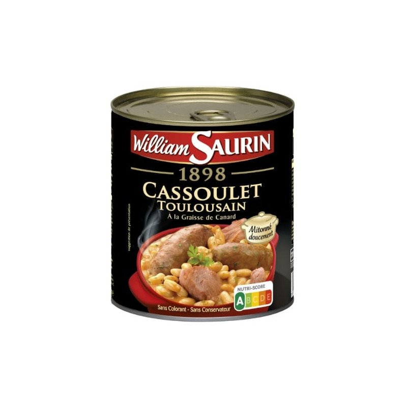 WILLIAM SAURIN - Cassoulet Toulousain - boite de 840 g Sonico.fr