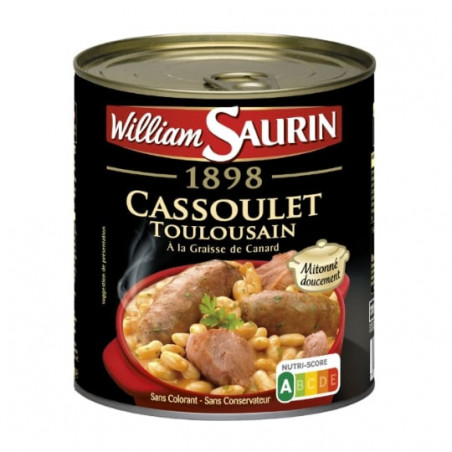 WILLIAM SAURIN - Cassoulet Toulousain - boite de 840 g Sonico.fr