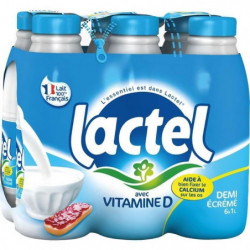 LACTEL - Lait demi-écrémé UHT - pack de 6 x 1 L Sonico.fr