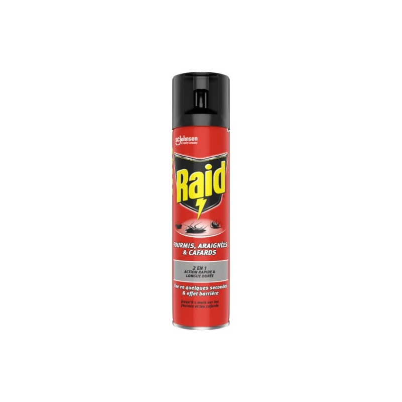 RAID - Insecticide Fourmis Araignées Cafards - spray de 400 ml Sonico.fr