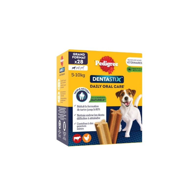PEDIGREE - Dentastix Daily Oral Care Pour Petits Chiens (5-10kg) - boite de 28 sticks - 440 g Sonico.fr