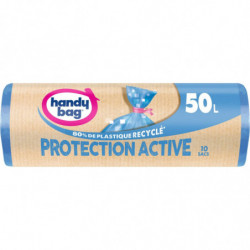 HANDY BAG - Protection Active 50L Sacs poubelle classiques à lien - Rouleau de 10 sacs Sonico.fr