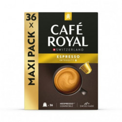CAFE ROYAL - Espresso Café capsules Compatibles Nespresso - boite de 36 capsules Sonico.fr