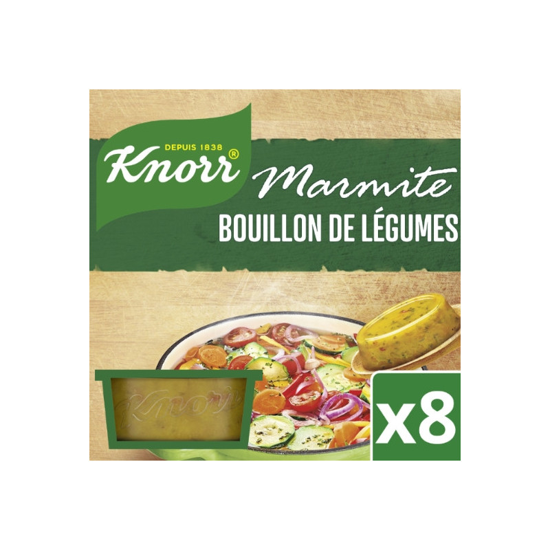 KNORR - Marmite De Bouillon Légumes - 8 Capsules - paquet de 244 g Sonico.fr