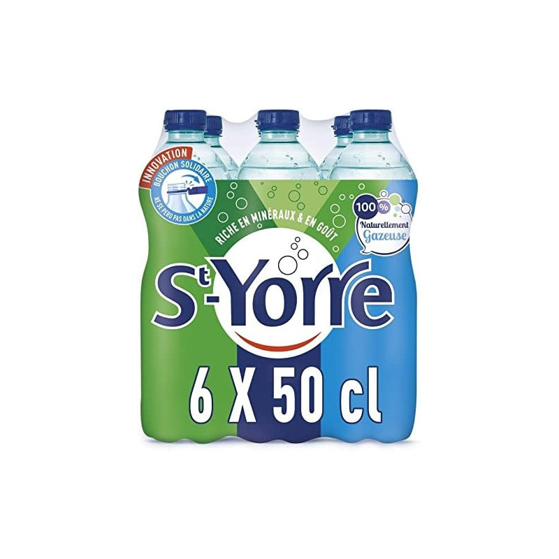 ST YORRE - Eau Minérale Naturelle Gazeuse - pack de 6 x 50 cl Sonico.fr