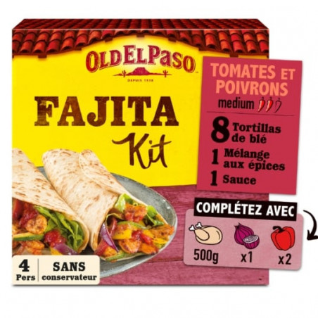 OLD EL PASO - Kit pour Fajitas Tomates Poivrons - boite de 500 g Sonico.fr