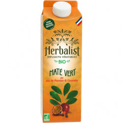 HERBALIST - Maté Vert infusé Passion Guarana sans sucres ajoutés Boisson Bio - brique de 1 l Sonico.fr