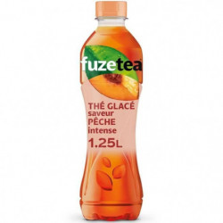 FUZE TEA - Boisson au thé glacé pêche intense - bouteille de 1,25 l Sonico.fr