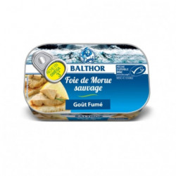 BALTHOR - Foie de morue goût fumé - boite de 121 g Sonico.fr
