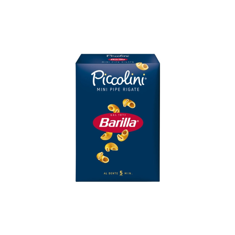BARILLA - Pâtes Piccolini mini Pipe Rigate - boite de 500 g Sonico.fr