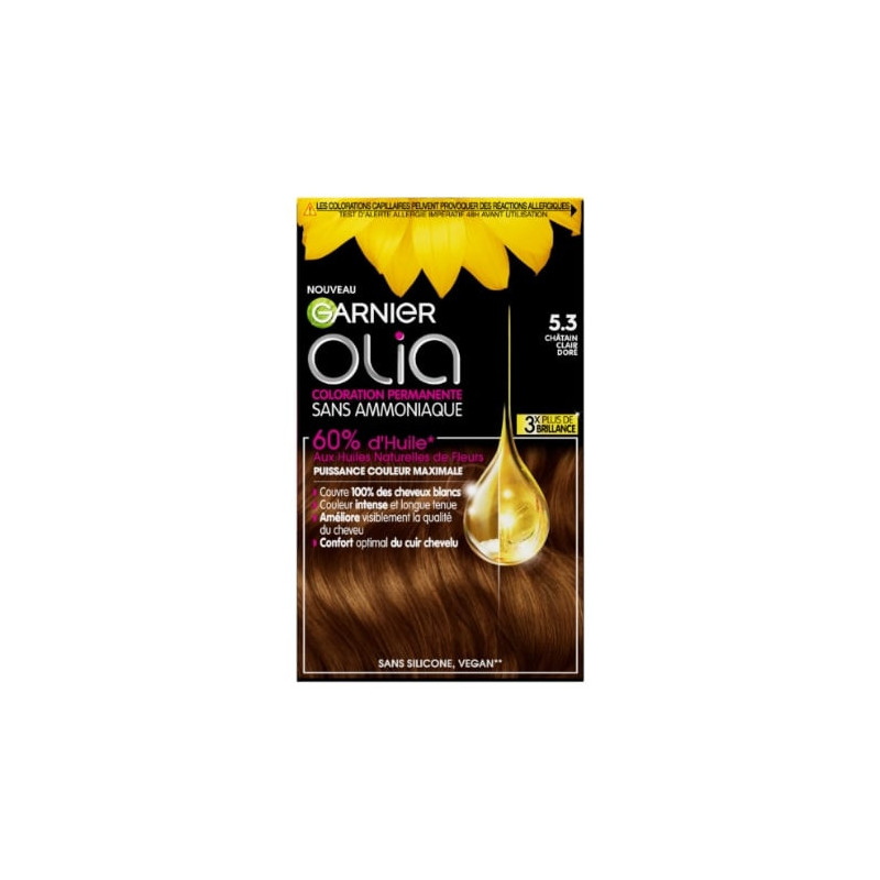 GARNIER OLIA - Coloration permanente Châtain clair doré 5.3 Sonico.fr
