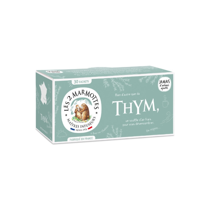 LES 2 MARMOTTES - Infusion Thym - boite de 30 sachets Sonico.fr