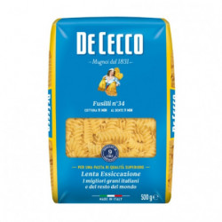 DE CECCO - Pâtes Fusilli n°34 - paquet de 500 g Sonico.fr